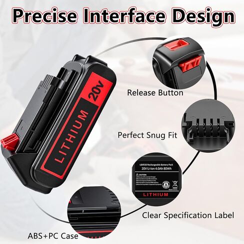 2Packs Replace Battery for Black and Decker 20v Lithium Battery 3000mAh LBXR20 LB20 LBX20 LB2X4020-OPE LBXR20B-2 Black Decker 20v Battery,UADCA in Kuwait
