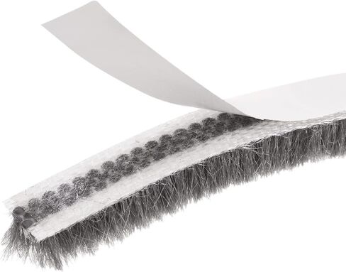 METALLIXITY Adhesive Brush Seal Weather Stripping (1/4"x9/32"x16.4ft), Door Brush Strip - for Sliding Sash Door Window Wardrobe Seal, Gray in Kuwait