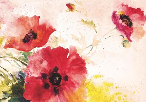 Watercolor Poppies Note Cards in Kuwait