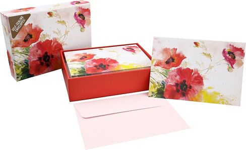 Watercolor Poppies Note Cards in Kuwait