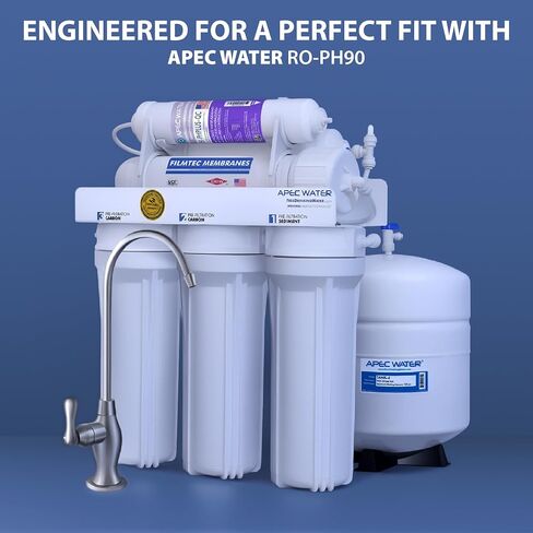 APEC 10" US Made High Purity Ph+ Calcium Carbonate Alkaline Filter with ¼" Quick Connect For Reverse Osmosis Water Filter System (For Standard System, Replacement Filter Only FI-PHPLUS-QC) in Kuwait
