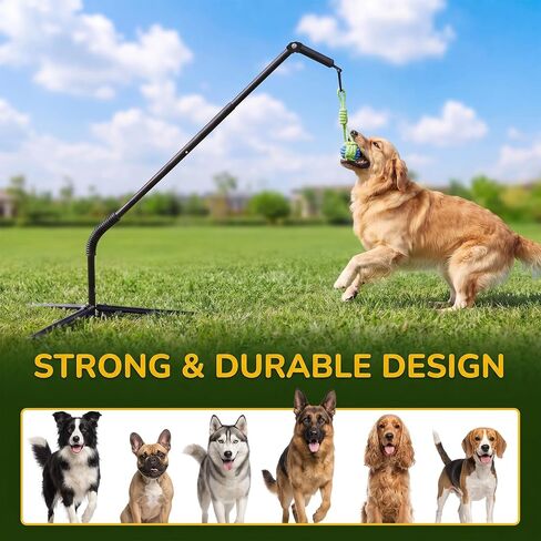 CATISM Tether Tug Dog Toy, Heavy Duty 35-48 in Spring Pole with Stakes in Kuwait
