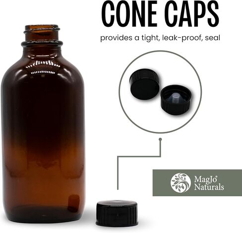 Boston Round Glass Bottles with cap (4 Ounce Amber 12 Pack) in Saudi Arabia