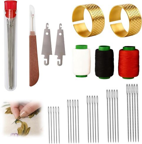 Big Eye Steel Sewingneedles Kit, 34-Piece Stainless Steelneedle Set for Hand Sewing, Beginner-Friendly Steelneedles with Storage Bottle, Ideal for Travel and Home Sewing Projects in Saudi Arabia