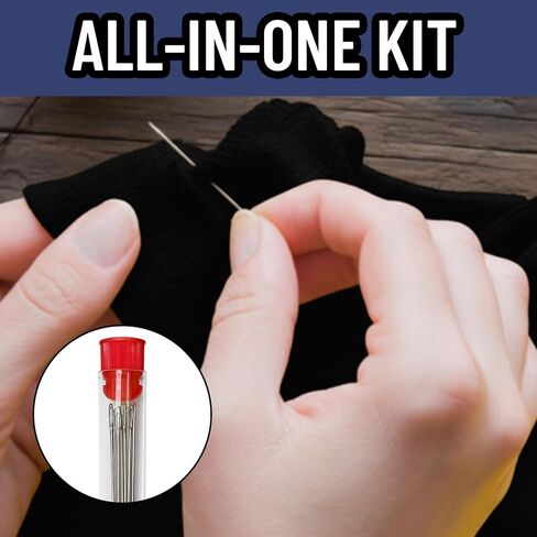 Big Eye Steel Sewingneedles Kit, 34-Piece Stainless Steelneedle Set for Hand Sewing, Beginner-Friendly Steelneedles with Storage Bottle, Ideal for Travel and Home Sewing Projects in Saudi Arabia