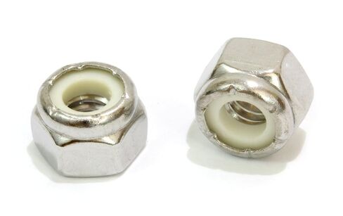 3/8"-16 Nylon Insert Lock Nut (100 Pieces) Stainless Steel Finish Hex Lock Nuts, 304 (18-8) Stainless Plain Finish Corrosion Resistant Commercial Grade by Bolt Dropper in Saudi Arabia