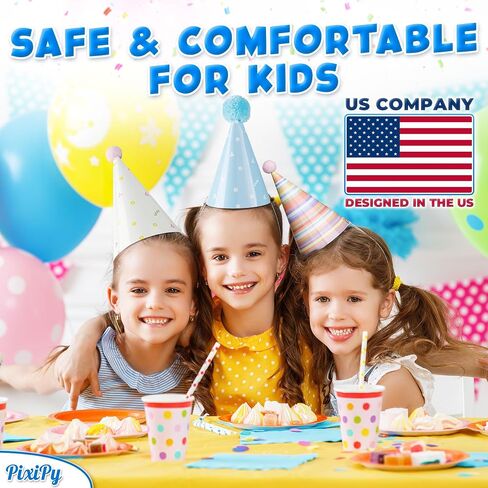 Kids Birthday Party Hats, 10 Pieces, Multicolor, Easy Assembly in Kuwait