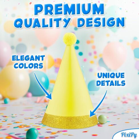 Kids Birthday Party Hats, 10 Pieces, Multicolor, Easy Assembly in Kuwait