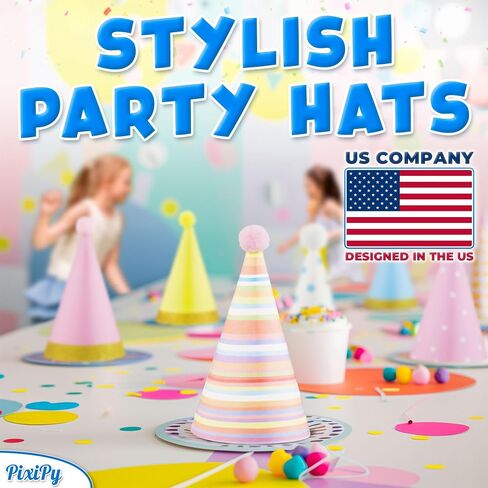 Kids Birthday Party Hats, 10 Pieces, Multicolor, Easy Assembly in Kuwait