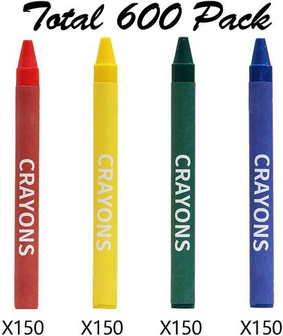 Madisi Crayons Bulk Pack, Regular Size, 4 Colors, 150 Packs, 600 Count in Kuwait