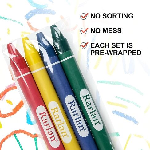 Rarlan Crayons Bulk, 300 Individual Packs of 4 Colors, 1200 count for Kids in Saudi Arabia