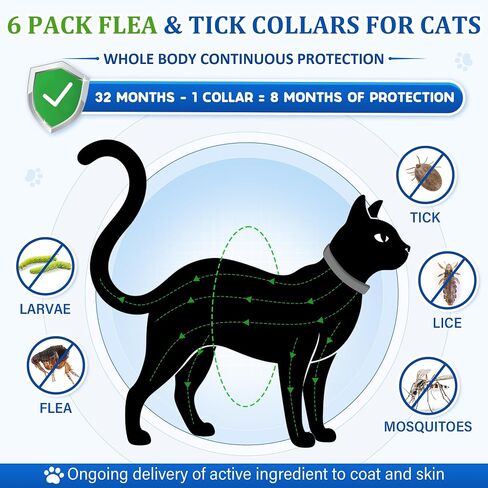 6 Pack Cat Collars – Adjustable Waterproof Pet Collars, Soft Flexible Material, Lightweight Design for Small Medium & Large Cats in Saudi Arabia