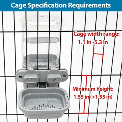 Lemtrflo 55oz Rabbit Water Dispenser, Dog Crate Cage Gravity Water Bottle in Kuwait
