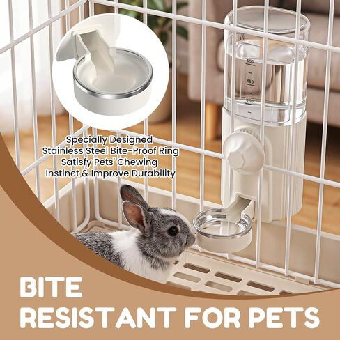 26oz Bite-Proof Rabbit Water Bottle, Small Animal Water Dispenser White in Saudi Arabia