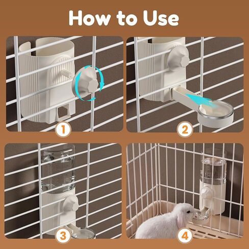 26oz Bite-Proof Rabbit Water Bottle, Small Animal Water Dispenser White in Saudi Arabia