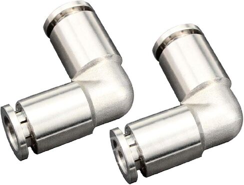 Beduan Pneumatic Push to Connect Fittings 5/32" OD Elbow Nickel-Plated Brass Connector Push Lock Union Fitting (Pack of 2) in Kuwait