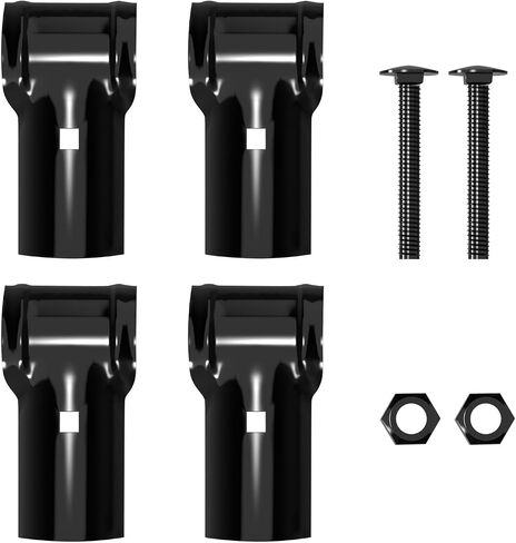 سياج السكك الحديدية T المشبك 1-3 / 8 "× 1-3 / 8"، VIVIDA سلسلة ربط السياج لوحة T المشبك، نهاية السكك الحديدية المشبك لأنابيب OD 1-3 / 8 "، مسحوق أسود مطلي، البراغي والصواميل متضمنة، قطعتان in Kuwait
