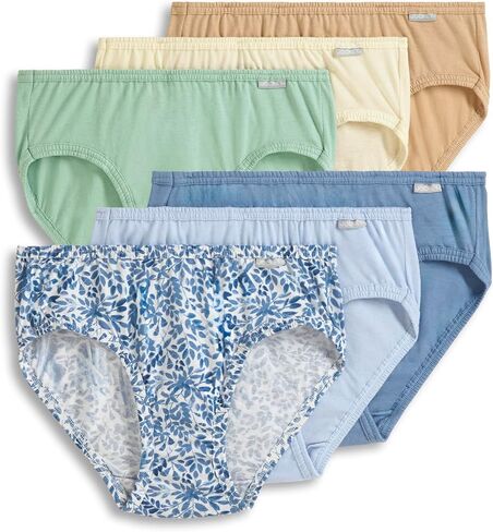 Jockey Women's Underwear Elance Bikini - 6 Pack, Ivory/Light/Pink Shadow, 6 in Kuwait