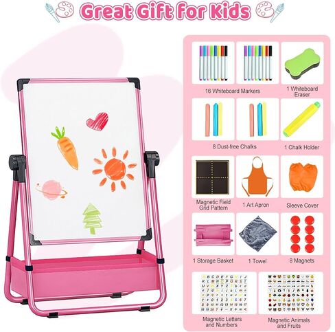 Art Easel for Kids, Adjustable Double Sided Toddler Easel Drawing Board in Kuwait