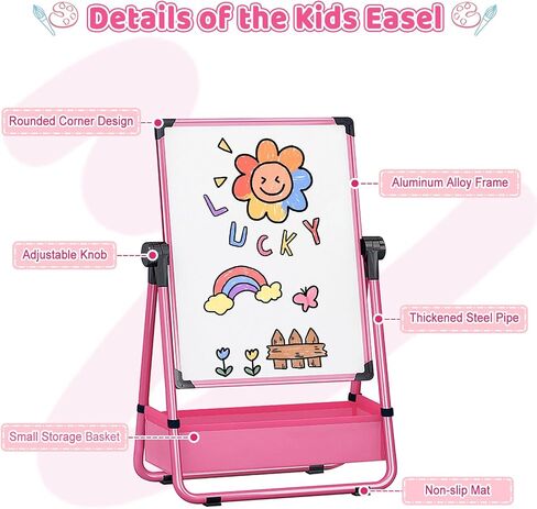 Art Easel for Kids, Adjustable Double Sided Toddler Easel Drawing Board in Kuwait