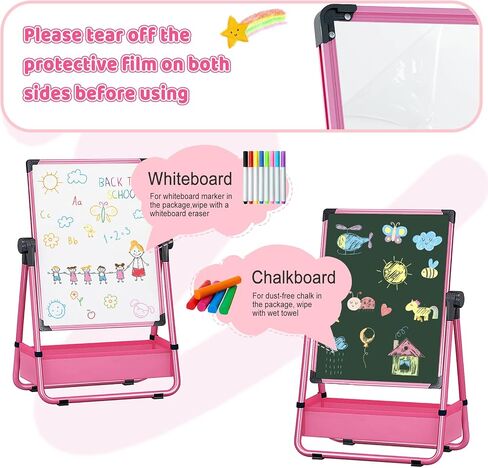 Art Easel for Kids, Adjustable Double Sided Toddler Easel Drawing Board in Kuwait