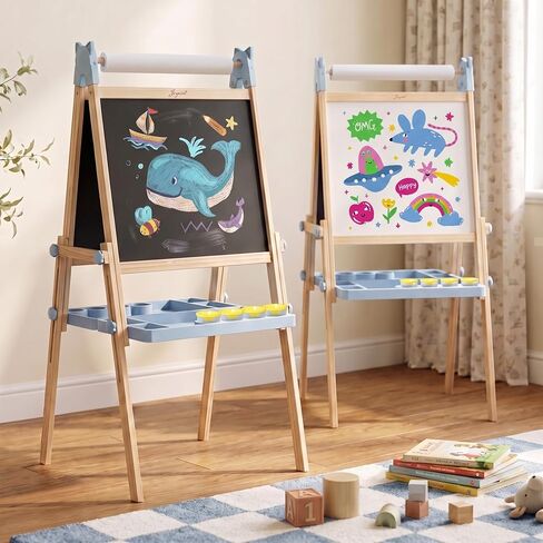 JOYOOSS Easel for Kids Easels for Toddlers with Paper Roll Oatmeal in Saudi Arabia