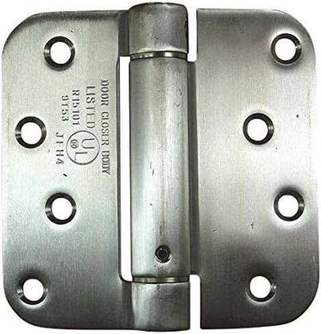 Hinge Outlet Adjustable Spring Hinges, 4 Inch with 5/8 Inch Radius in Satin Nickel, Self Closing Hinges, Door Closing Hinges, 2 Pack in Kuwait