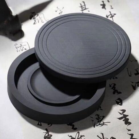Natural Stone Inkstone with Lid for Chinese Calligraphy Ink Grinding in Kuwait