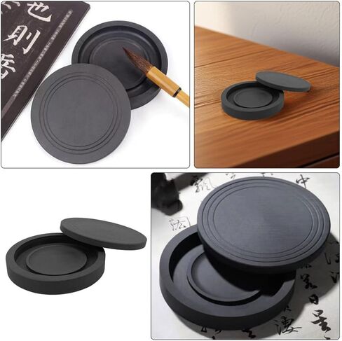 Natural Stone Inkstone with Lid for Chinese Calligraphy Ink Grinding in Kuwait