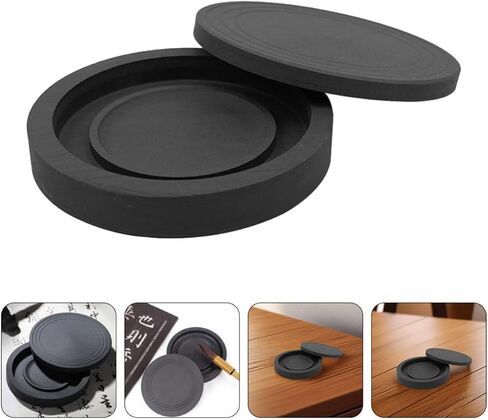 Natural Stone Inkstone with Lid for Chinese Calligraphy Ink Grinding in Kuwait