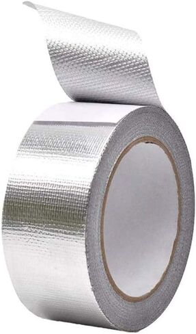 2" Fiber-Glass Cloth Tape Roll, 2 inches x 65 Yards Self-Adhesive Silver Duct Heat Reflective Tape, Insulation Resistant High Temperature HVAC Tape, Metal Repair, Patching Hot Cold Air in Kuwait