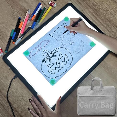 LEACUBER A2 Light Pad 25.2''x18.4'', Large Magnetic Diamond Art Light Board with Side Buttons, Super Bright Light Box for Diamond Painting, Corded Light Table for Sketching,Drawing,Weeding Vinyl Black in Kuwait
