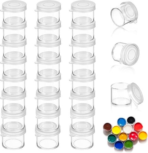 24 Pack Empty Paint Pots with Lids, Paint Pots DIY Craft Storage Containers in Kuwait