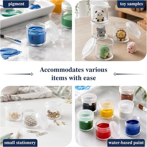 24 Pack Empty Paint Pots with Lids, Paint Pots DIY Craft Storage Containers in Kuwait