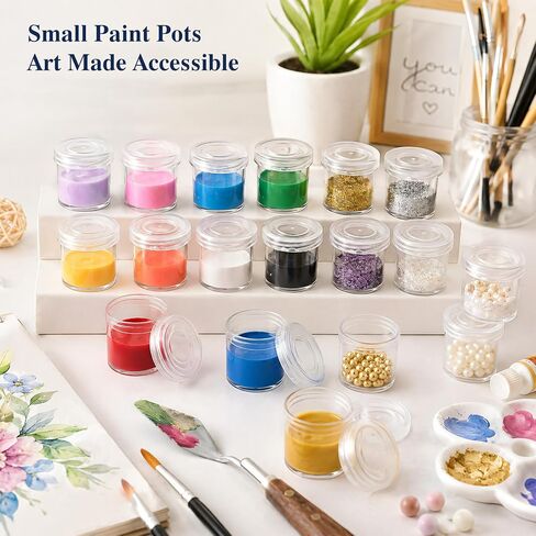 24 Pack Empty Paint Pots with Lids, Paint Pots DIY Craft Storage Containers in Kuwait