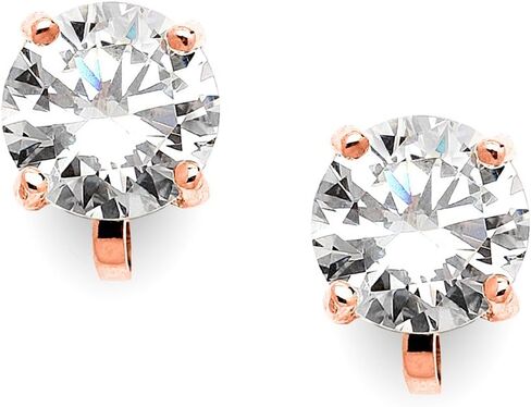 Mariell Cubic Zirconia Crystal Wedding Clip On Stud Earrings for Women, 2 Carat CZ Jewelry For Brides in Kuwait