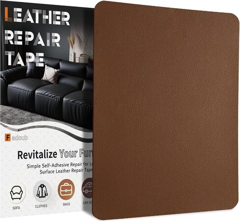 Leather Repair Patch Tape Self-Adhesive, 8x11In Vinyl Patch Black in Kuwait