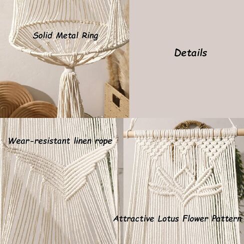 Macrame Cat Hammock-Boho Cat Bed Cotton Wall Hanging for Window Indoor Outdoor Home Decor, Macrame Cat Bed Hanging for Sleeping, Playing, Climbing and Lounging 49.2" Lx15.74 W in Saudi Arabia