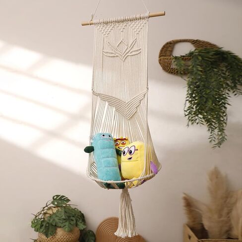 Macrame Cat Hammock-Boho Cat Bed Cotton Wall Hanging for Window Indoor Outdoor Home Decor, Macrame Cat Bed Hanging for Sleeping, Playing, Climbing and Lounging 49.2" Lx15.74 W in Saudi Arabia