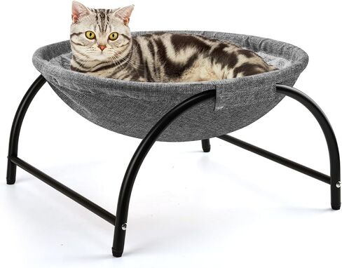 LIFLIX Raised Cat Hammock Bed, Pet Bed for for Indoor Cats, Standing Cat Cot with Washable Plush,17.1 x 17 x 9.5 inches in Saudi Arabia