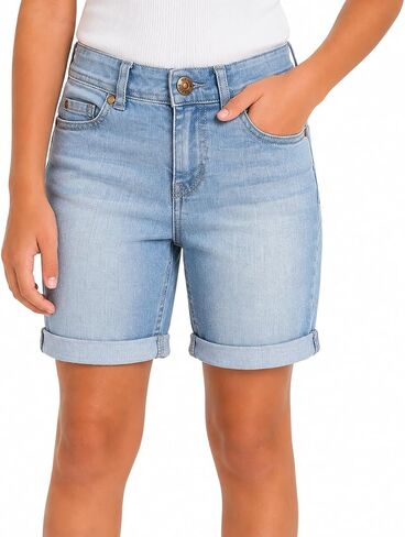Bienzoe Girls Jeans Denim Shorts: Low Waist Kids Stretch Shorts - All Day Wear - Perfect for Summer Activities in Kuwait