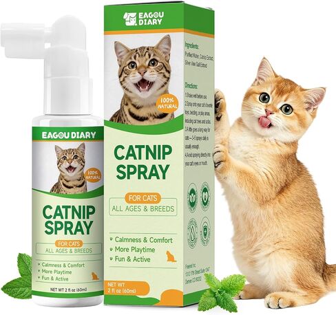 Catnip Spray for Cats - Enhance Playtime & Relaxation, Chasing, Toys, 60ML in Saudi Arabia