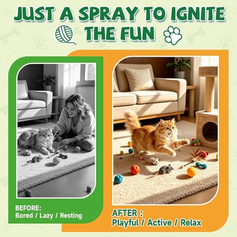 Catnip Spray for Cats - Enhance Playtime & Relaxation, Chasing, Toys, 60ML in Saudi Arabia
