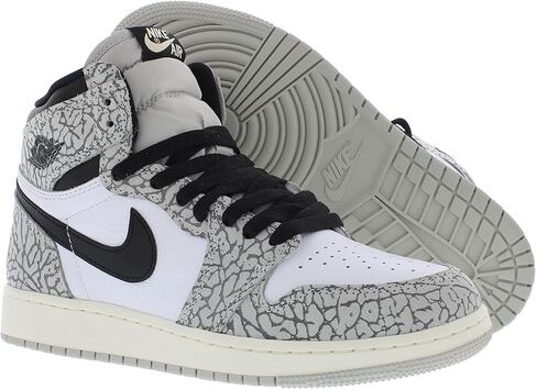 Nike Big Kid's Jordan 1 Retro High OG White Cement Grey/Blk/Wht (FD1437 052) - 5 in Kuwait