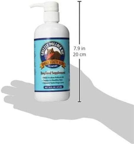 Grizzly Pollock Oil Dog Food Supplement, 16 Ounce in Saudi Arabia