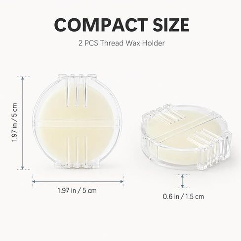 2 Pcs Beeswax Thread Conditioner – Odorless, Colorless Wax for Hand Sewing & Embroidery (Clear Case) in Saudi Arabia