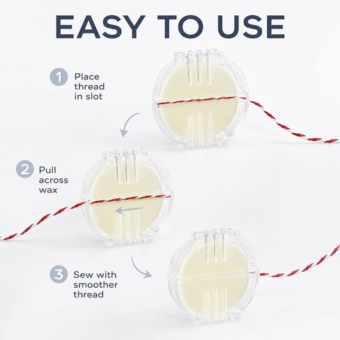 2 Pcs Beeswax Thread Conditioner – Odorless, Colorless Wax for Hand Sewing & Embroidery (Clear Case) in Saudi Arabia