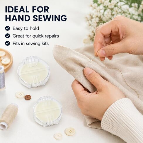 2 Pcs Beeswax Thread Conditioner – Odorless, Colorless Wax for Hand Sewing & Embroidery (Clear Case) in Saudi Arabia