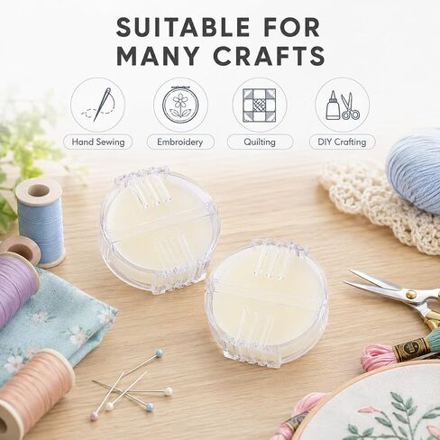 2 Pcs Beeswax Thread Conditioner – Odorless, Colorless Wax for Hand Sewing & Embroidery (Clear Case) in Saudi Arabia