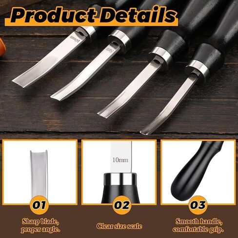 CBHGFEA 4 Size Leather Edge Skiving Bevelers Tool Set (4mm 6mm 8mm 10mm) in Saudi Arabia